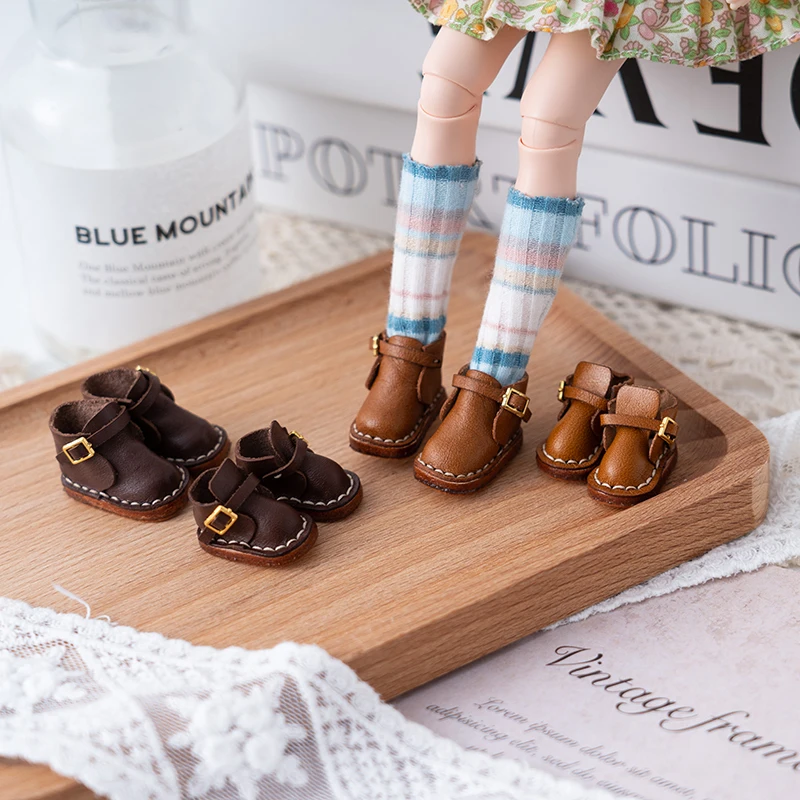 بليث دمية أحذية يوم زر حتى الأحذية ob22 ob24 اليدوية جلد البقر أحذية صغيرة القماش UFDOLL جسم صغير 2.8*1.8 حجم دمية الأحذية