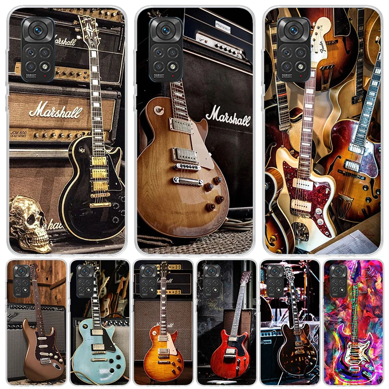Funda de guitarra con violín Musical, funda de teléfono para Xiaomi Redmi Note 14 13 12S 12 11S 11 11T 11E 10S 10 Pro Plus 5G Trend Fu