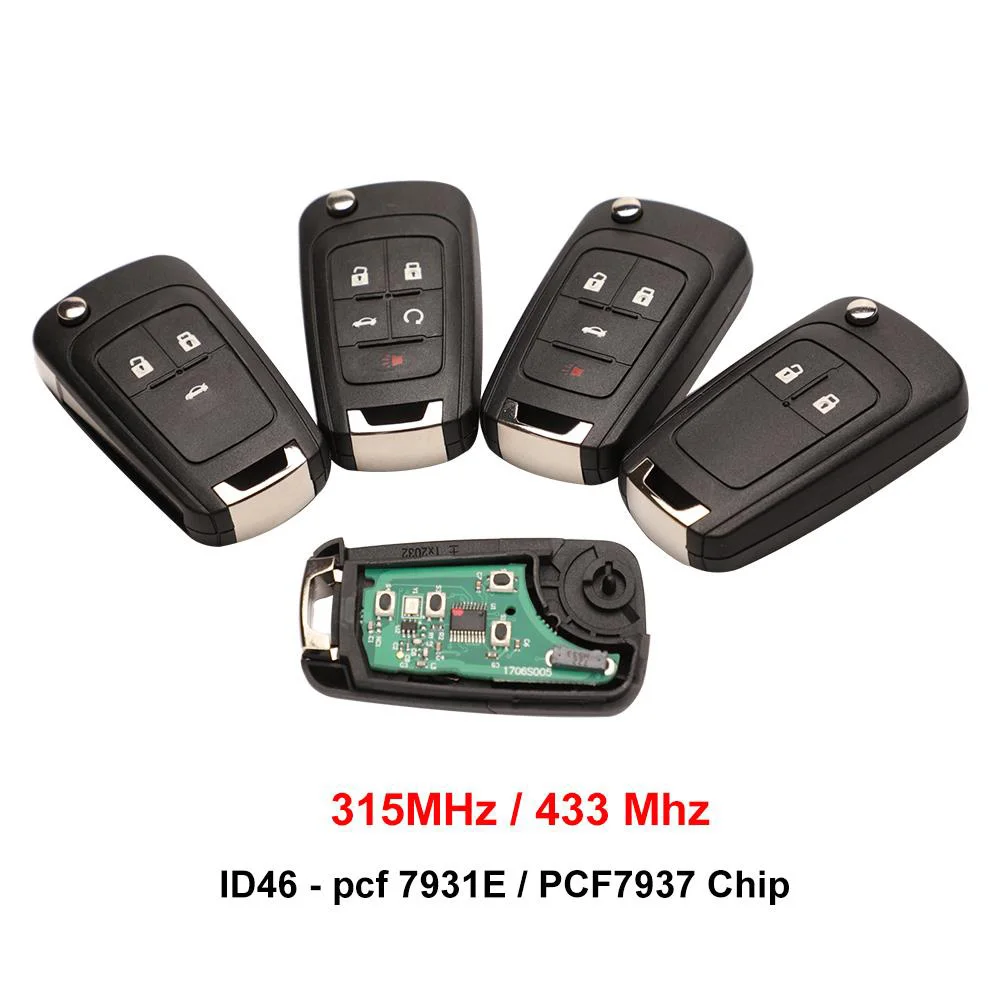 jingyuqin 315/433Mhz ID46 PCF7931E /7937 Car Remote Key For Chevrolet Cruze Aveo Epica Lova Camaro Impala Trax Orlando 2/3/4 BTN