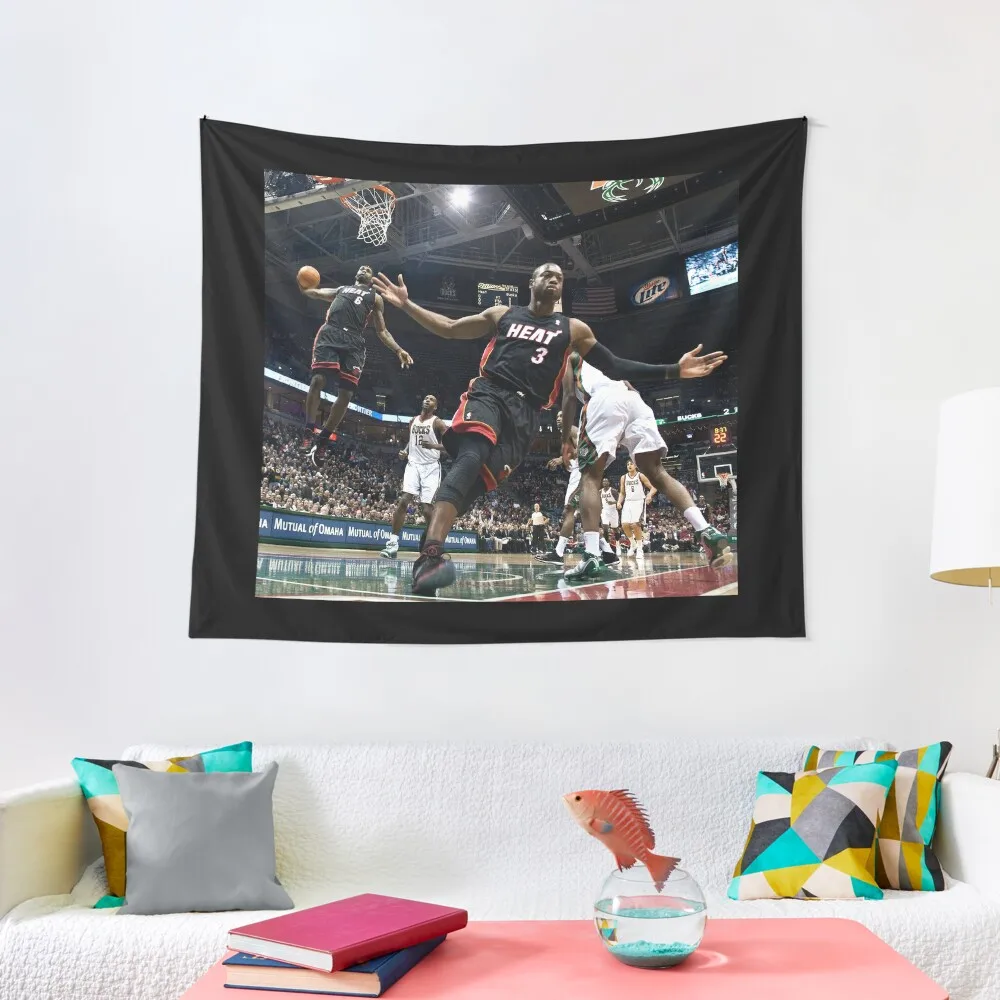 LeBron James Dwyane Wade Iconic Dunk Tapestry Wall Tapestries House Decoration Decorative Wall Mural Tapestry