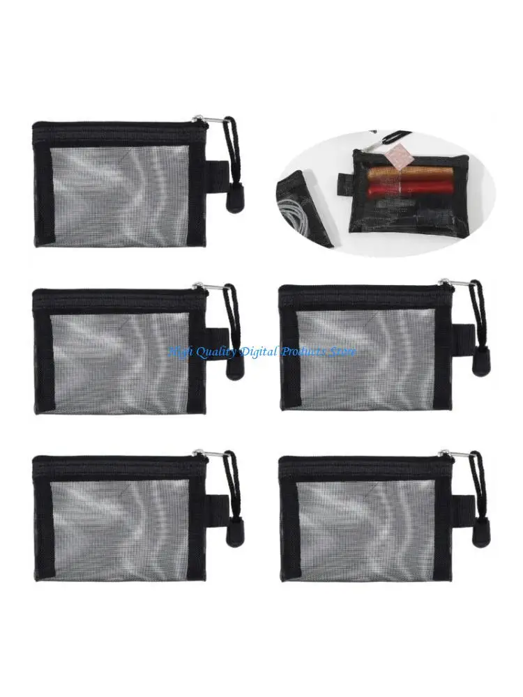 U2JE Pouches Zippered Design Easy View Contents Breathable Travel Storage 10.5x7.5cm