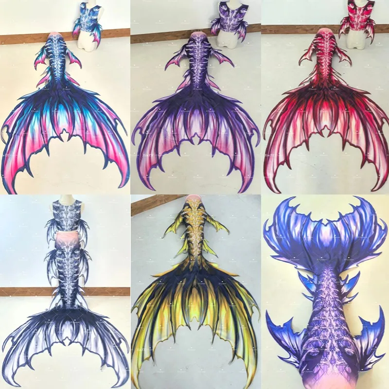 

Customized professional Mermaid tail aquarium underwater performance clothing The side fins are stiffened with elastic fabric