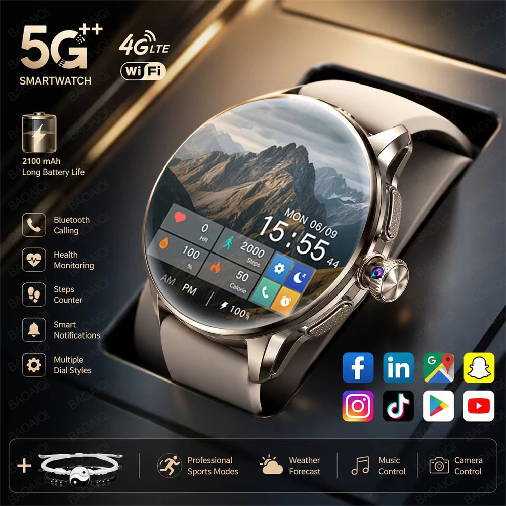 Смарт-часы с поддержкой 4G и ИК-камерой, 1,60-дюймовый HD AMOLED-экран, видеозвонки 800W, аккумулятор 2100 мАч, Google Play, Wi-Fi, GPS, компас Смарт-часы с поддержкой 4G и ИК-камерой, 1,60-дюймовый HD AMOLED-экран, видеозвонки 800W, аккумулятор 2100 мАч, Google Play, Wi-Fi, GPS, компас