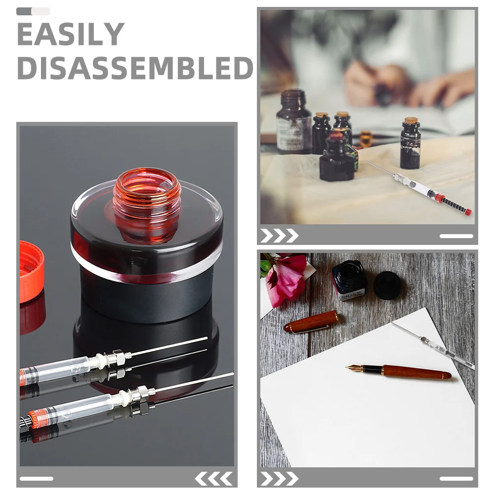 Convertitore di inchiostro ricaricabile in plastica da 9 pezzi in acciaio inossidabile, diametro 3,4 mm 2,6 mm, design a molla sottovuoto, facile da pulire