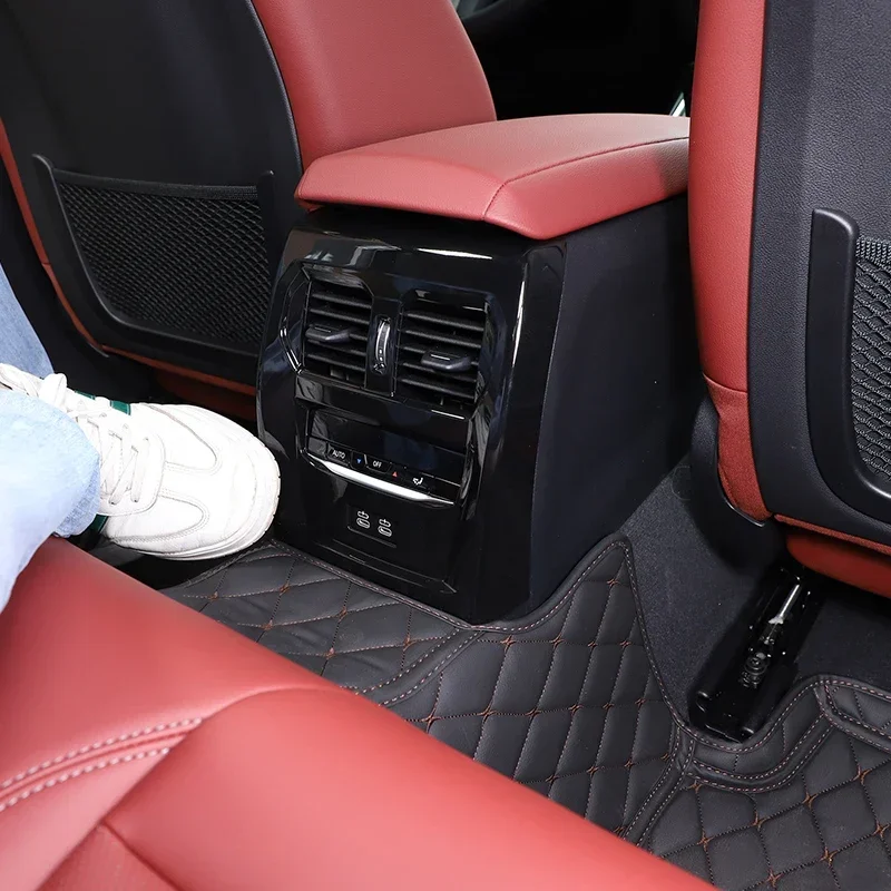 ABS ألياف الكربون لسيارات BMW 4 Series 2020-2025 سيارة العادم الخلفي منفذ الهواء الإطار لاصقة تزيين ملحقات الحماية الداخلية