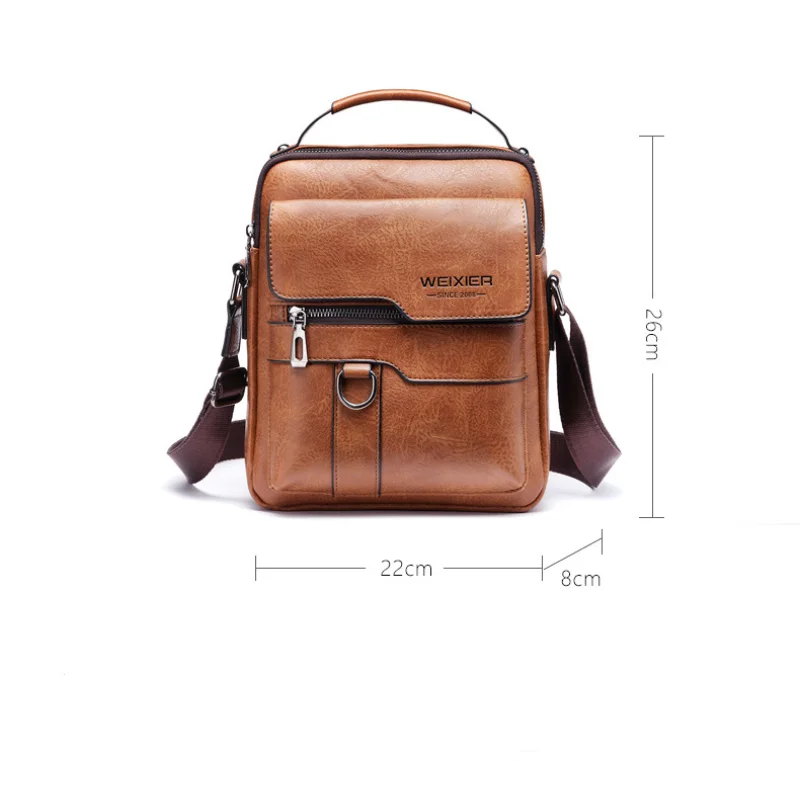 Marca Moda Masculina Bolsa de Ombro Retro PU Couro Tridimensional Flip Bolsa de Negócios Masculina Casual Crossbody Bag Travel Bag