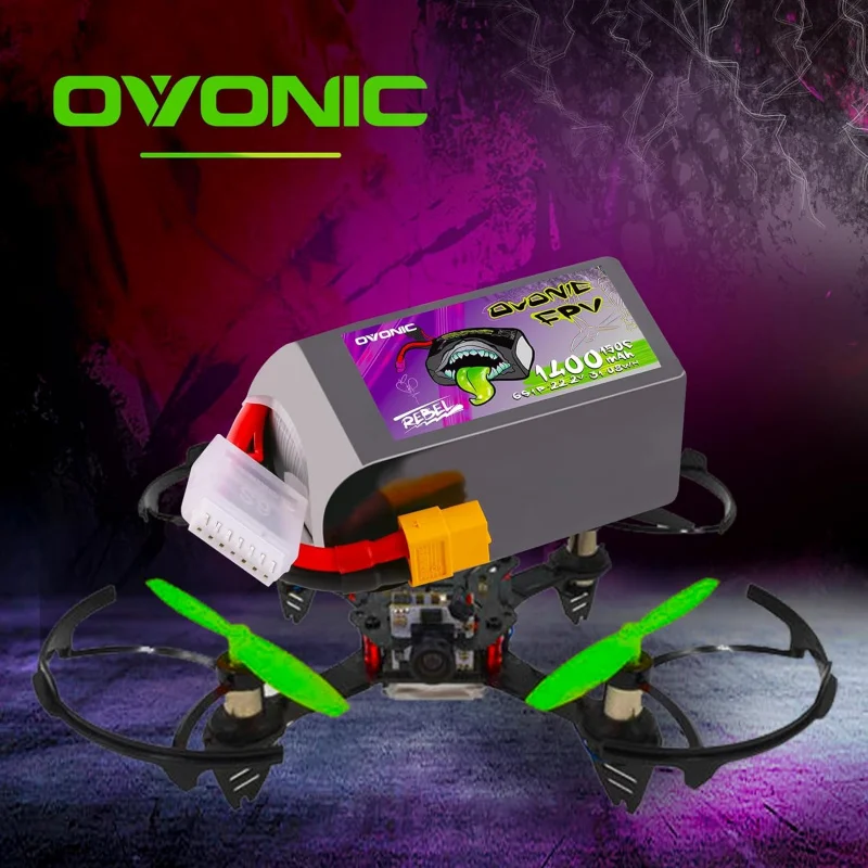 Ovonic 22.2V lipo 1400 mAh 150C LiPo battery with xt60 plug (2 pack)