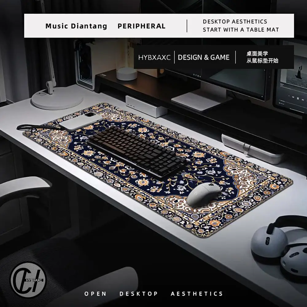 HYBXAXC Magnificent Persian Large Mouse Pad Desk Mat Gaming pad Non-Slip Stitched Edge Mouse Carpet carpet computer desk mat