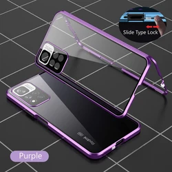 Full Protection Case Metal Magnetic Double Sided Glass Snap Lock Case For XiaoMi Redmi Note 13 Pro Plus 5G Bumper Phone Cover