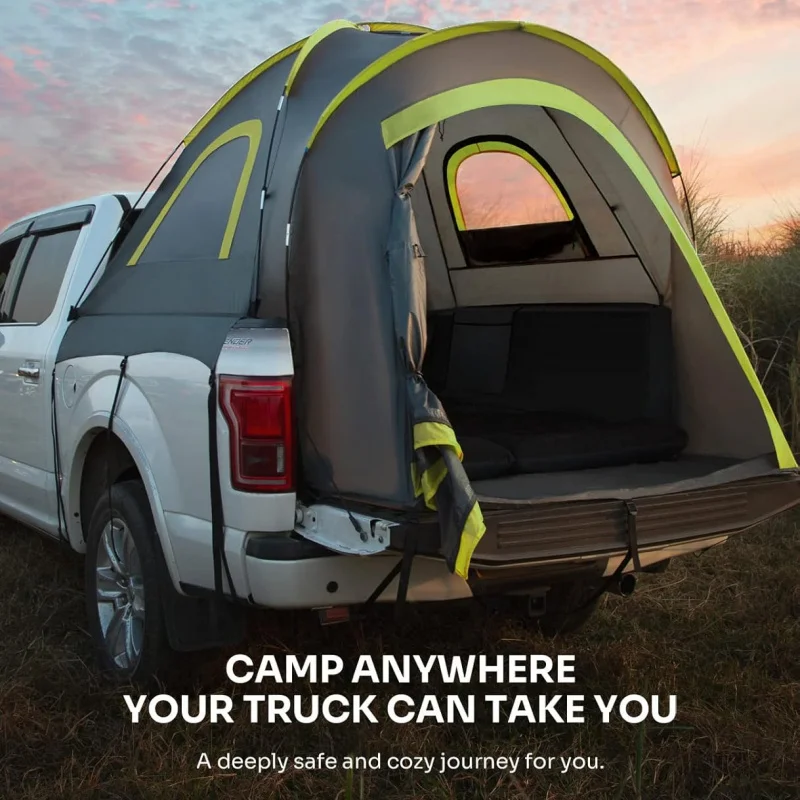 

Водонепроницаемая двухслойная палатка-кровать для пикапа PU2000 мм для 2 человек с дождевиком, портативное укрытие для кемпинга, зеленое