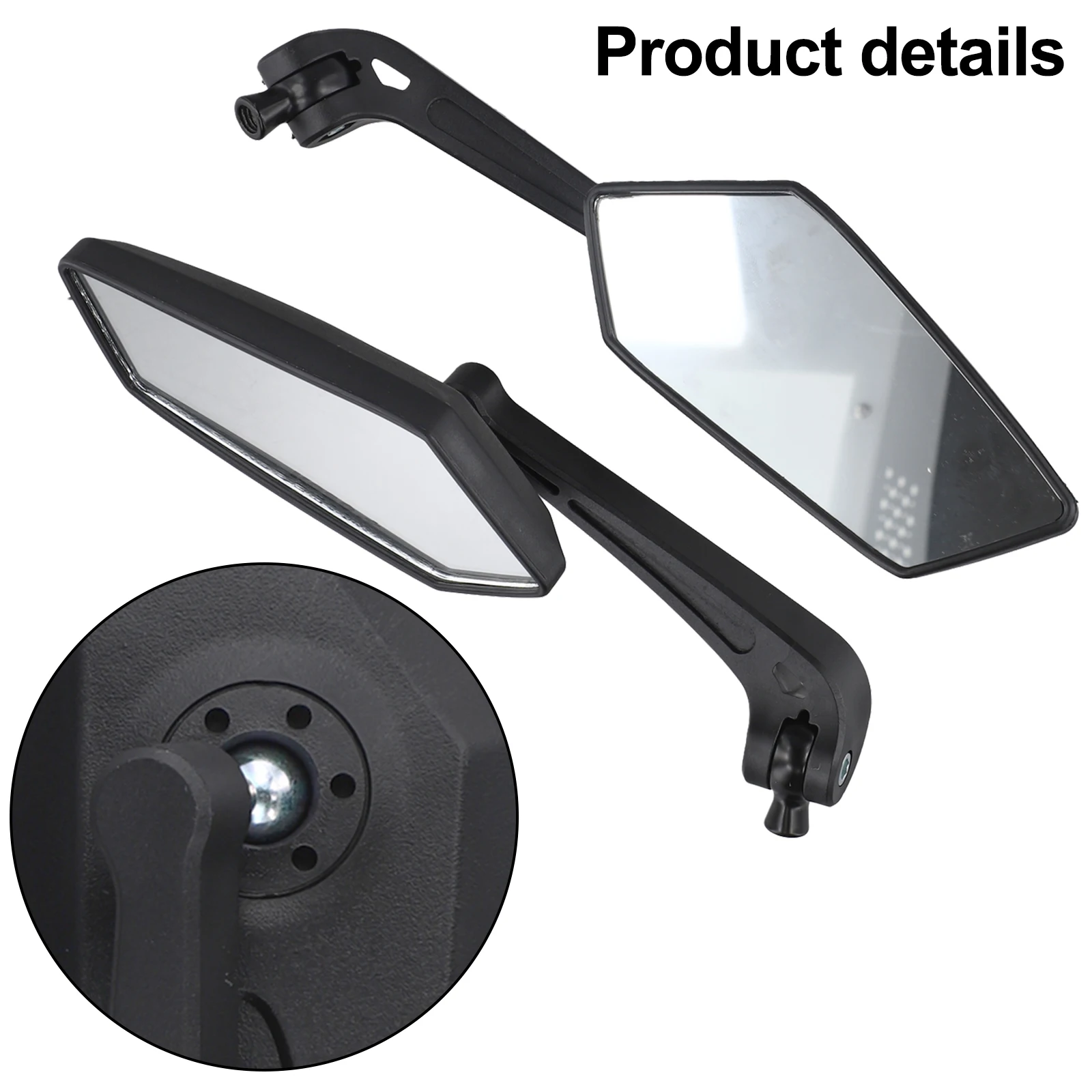 Riding Safety Black Adjustable Side Mirrors Motorcycle Accessories Enhanced Visibility Luxurious Design Ultra-clear Reflection
