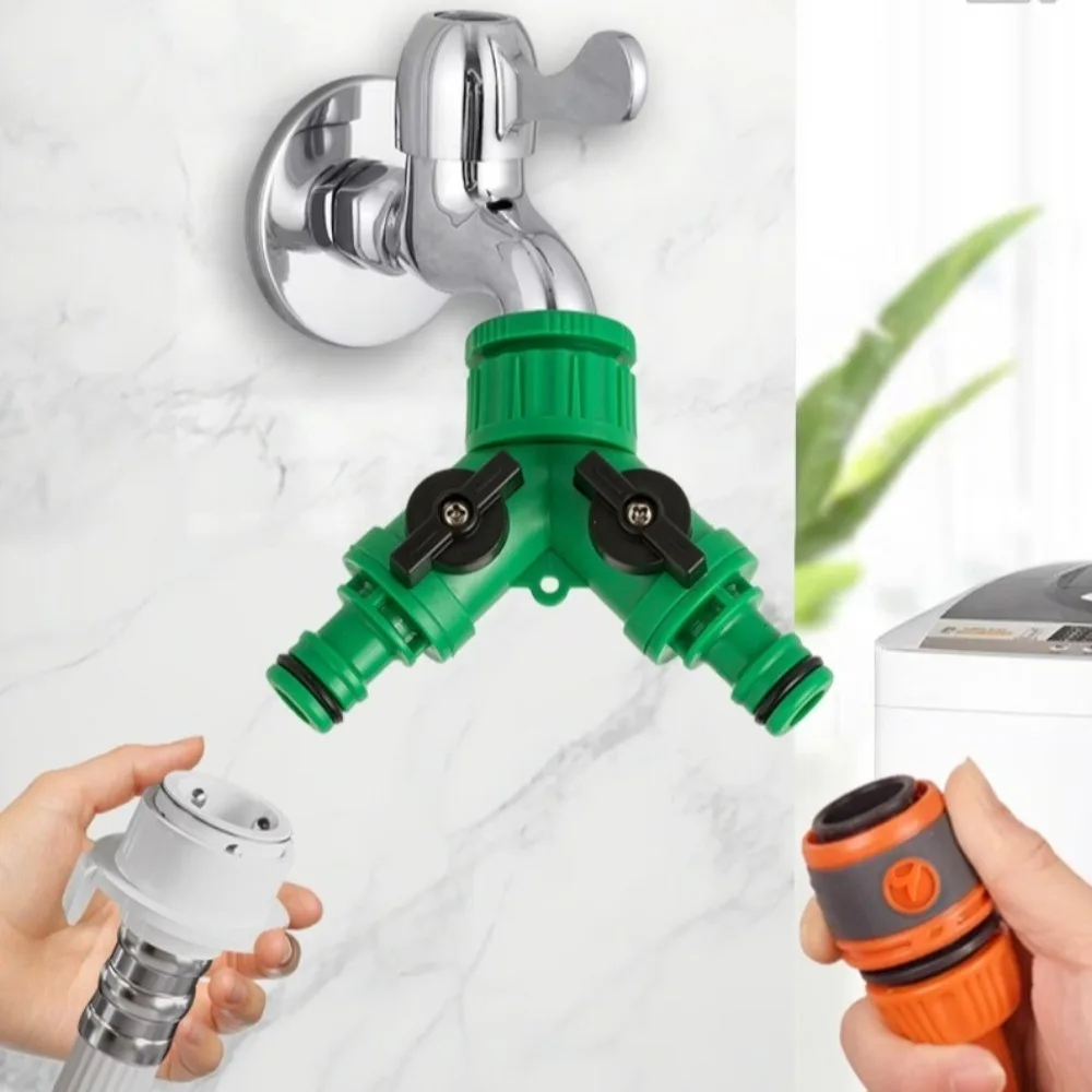 2-Way Garden Hose Splitter Valve Y-shaped 1/2