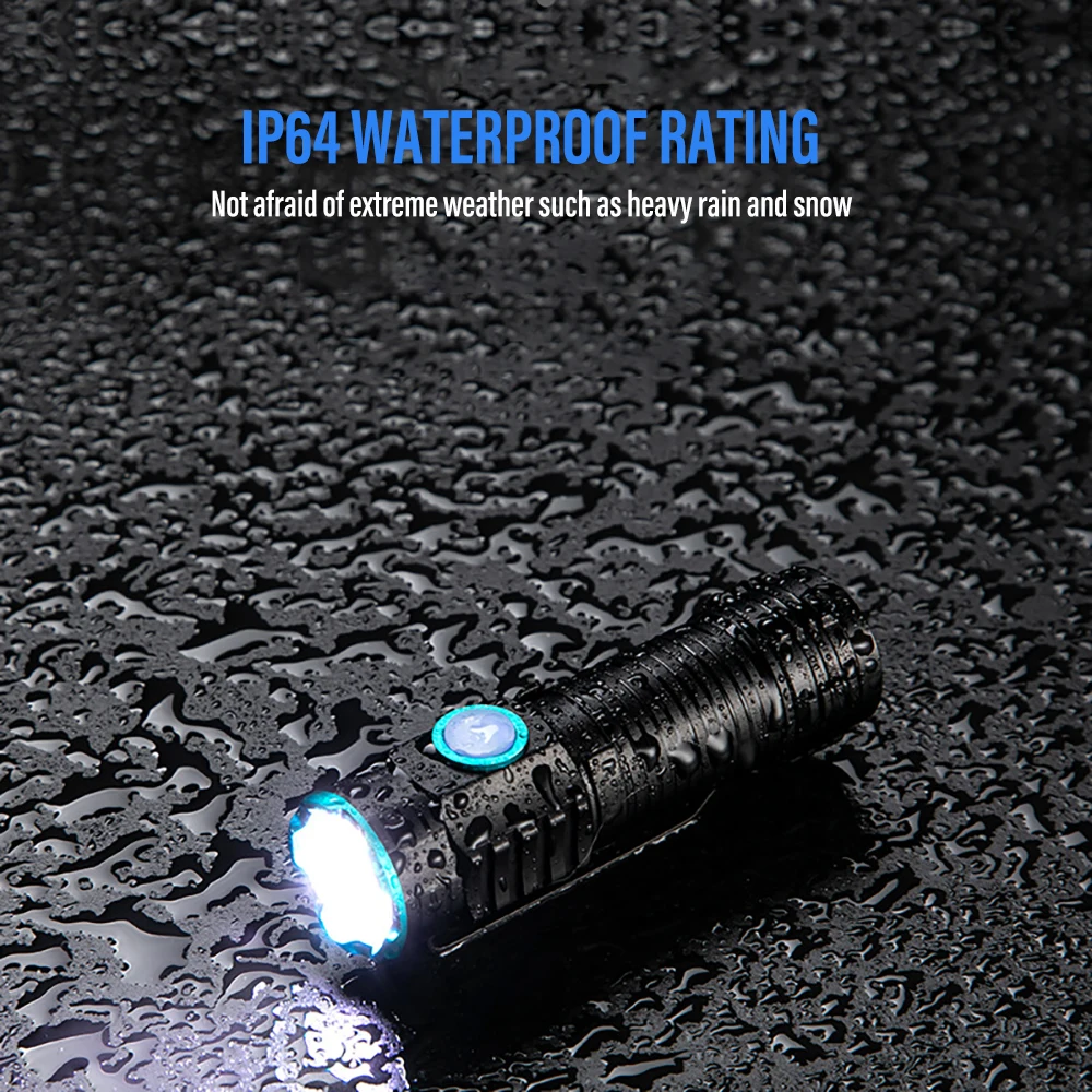 Mini linterna Led de alta potencia XHP50 para acampar, linterna LED con imán trasero, linterna de pesca para acampar, luz de Clip para sombrero