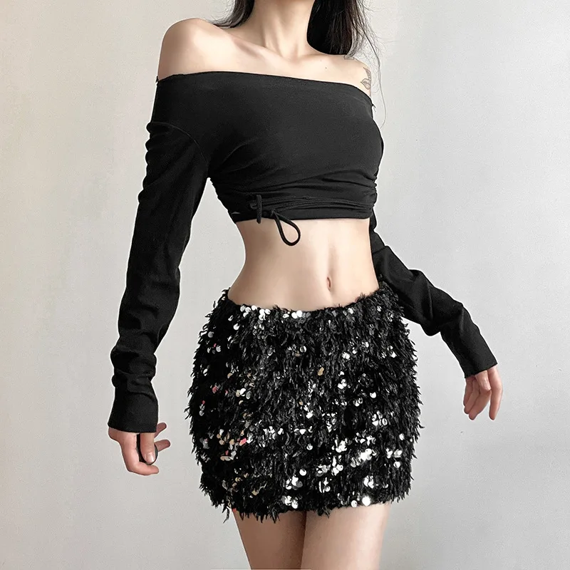 

2024 Autumn New Women's Solid Color Slim Fit Street Fashion High Waist Wrap Hip Spicy Girl Half Skirt Sexy and Elegant