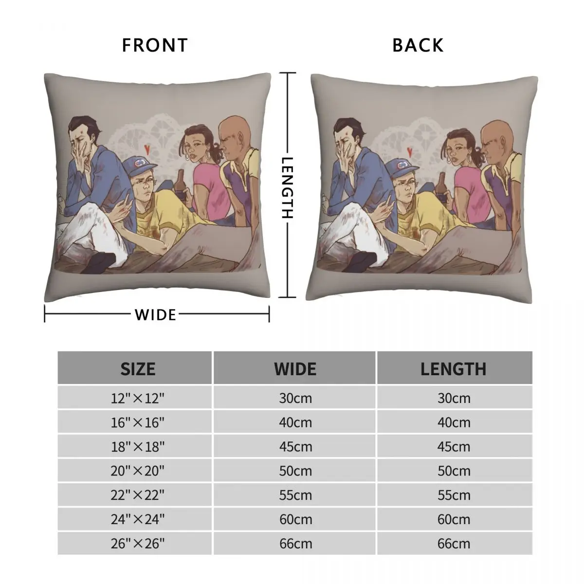 Zombie Break Square Pillowcase Polyester Linen Velvet Printed Zip Decorative Sofa Seater Cushion Cover