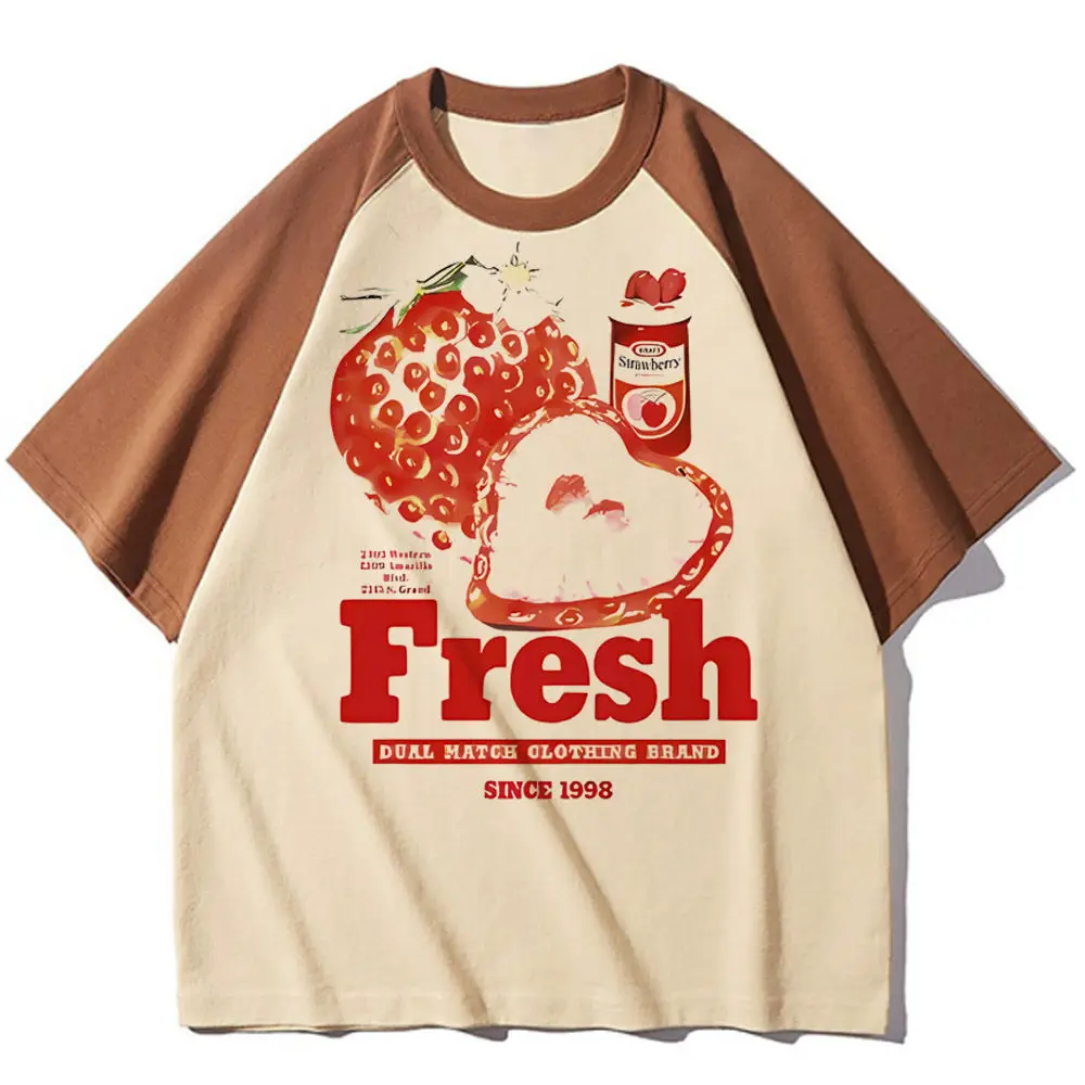Strawberry t-shirt women 80s aesthetic Comfortable Punk Grunge t shirt harajuku hip hop Pop Culture Gothic Vintage Colorful