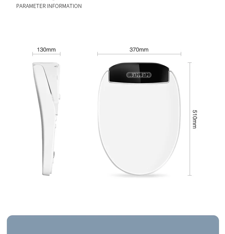 Hotel Smart Toilet Seat Cover with Ventilation, Heating, Women’s Cleaning Function, Slow Closing Lid Board