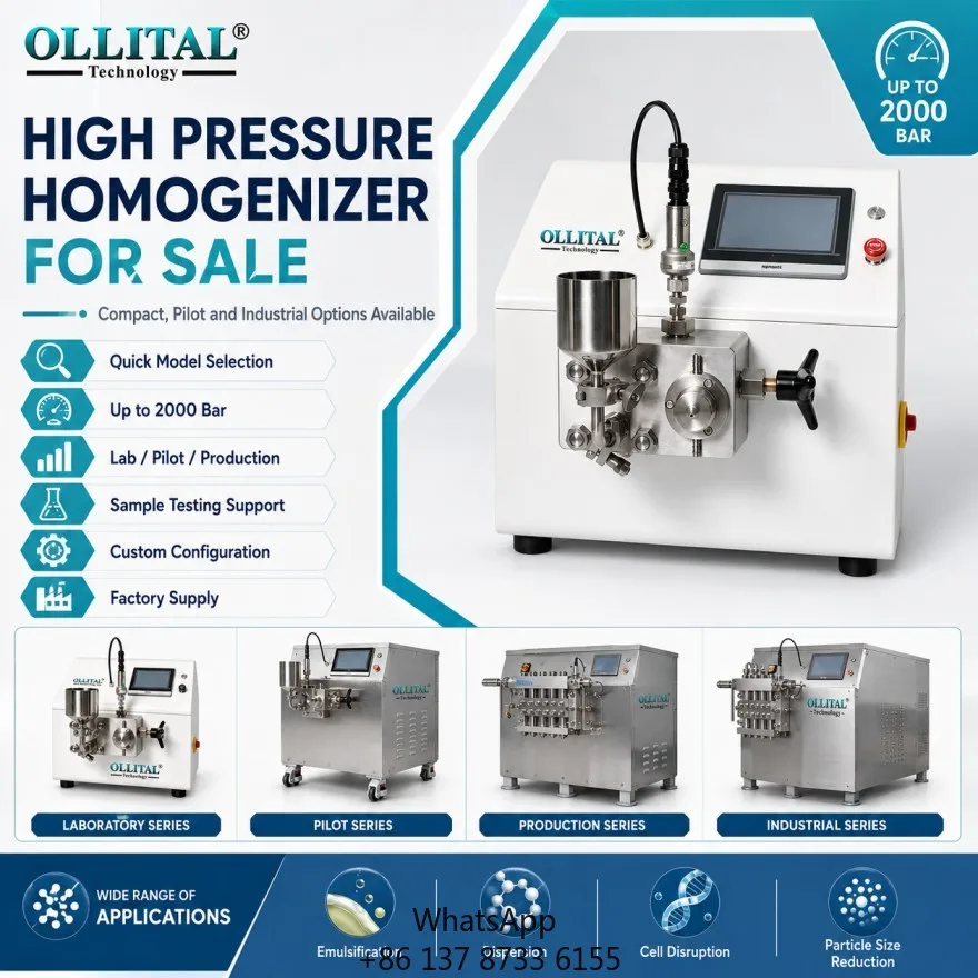 Ollital High Pressure Homogenizer Manufacturer For Sale With Custom Industrial Homogenizer Selection Support