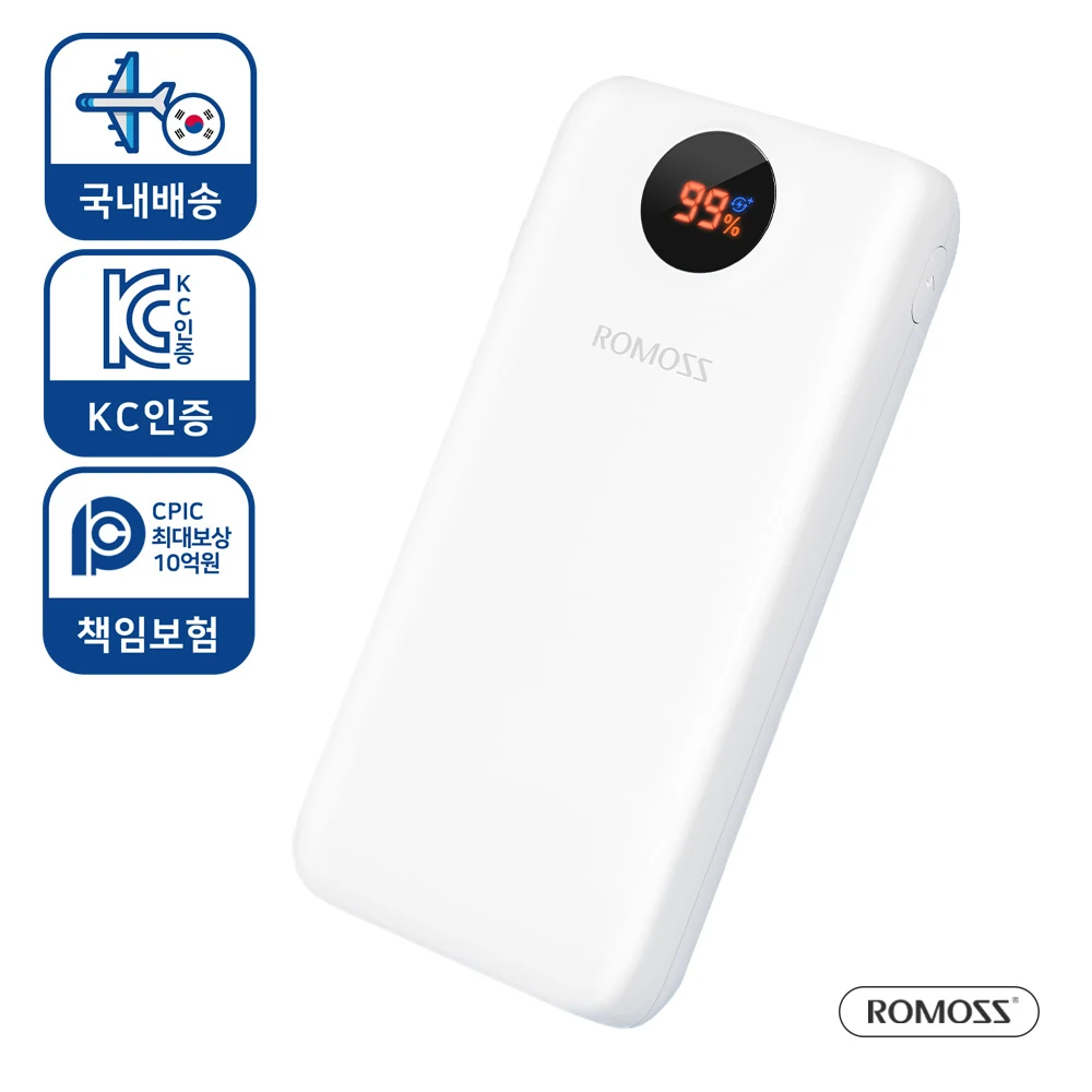 [التوصيل الكوري] بطارية مساعدة Romos Sw30Pf بقدرة 30000 مللي أمبير في الساعة بطارية ذات سعة كبيرة شحن سريع