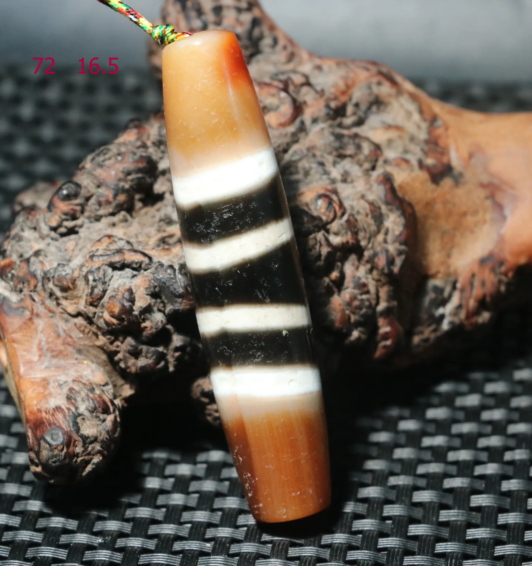 

Treasure Magic Energy Energy Tibetan Old Agate 4 Line Healer Medicine Long dZi Bead Pendant Amulet 72M Lkbrother UPD221211A12