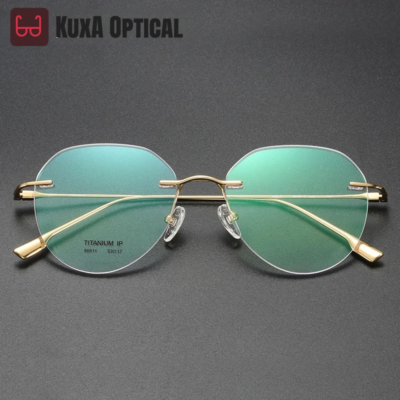

Man Rimless Glasses Frameless Eyewear Pure Titanium for Women Myopia Prescription Glasses Ultra Light Fashion Gafas