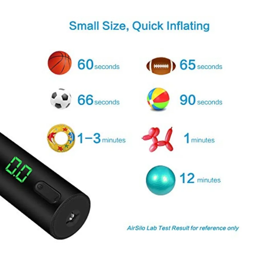 Snelle elektrische balpomp met LED-manometer Max 15PSI voor voetbal basketbal volleybal rugby voetbal zwemmen ring en Oth