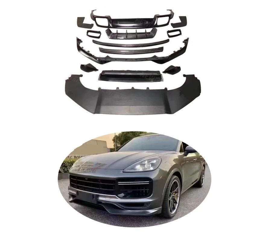 Luxury Car modification 9Y0 2018-2023 upgrade to TKT model bumper lip for Porsche Cayenne