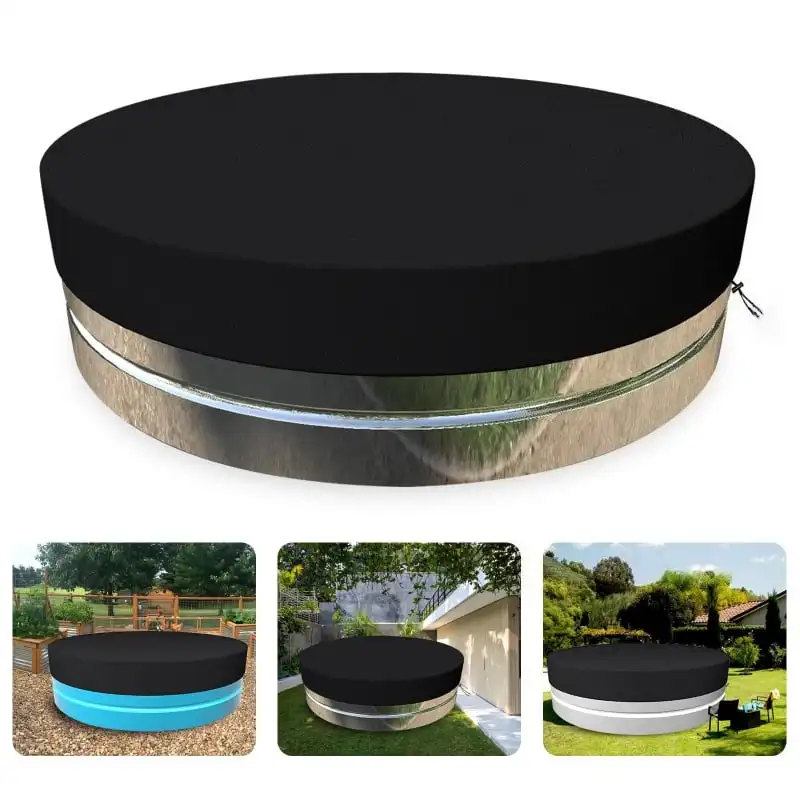Round Outdoor Pool Cover, Heavy‑Duty Waterproof Round Above‑Ground Pool Protector, UV‑Resistant Windproof Dust‑Proof Round Pool