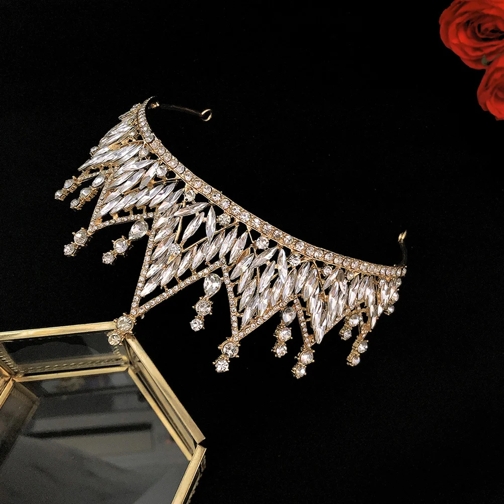 

1Pcs Bride Crown Crystal Alloy Wedding Crown Headband Elegant Bridal Headdress Party Birthday Wedding Headband