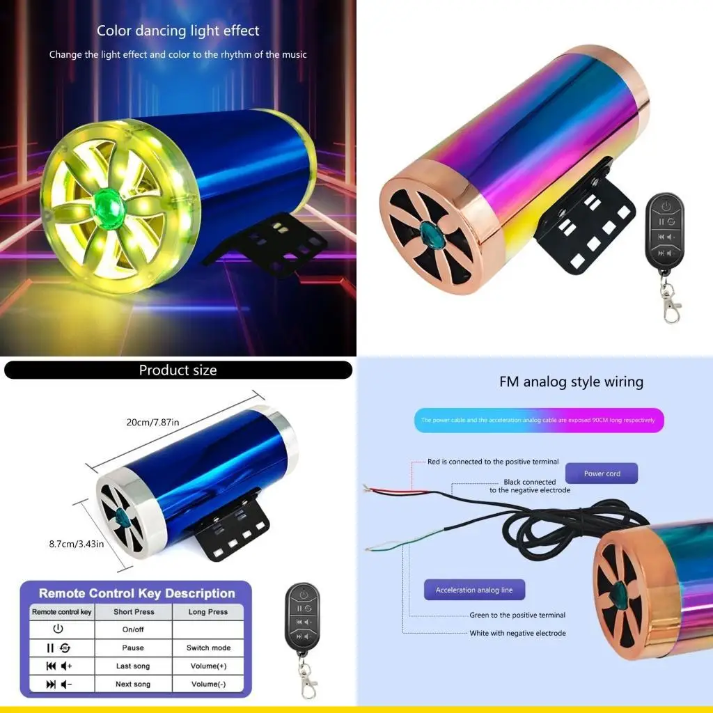 

SZCH Versatile Motorcycle Sound upgrades with Light effect for Motorbike