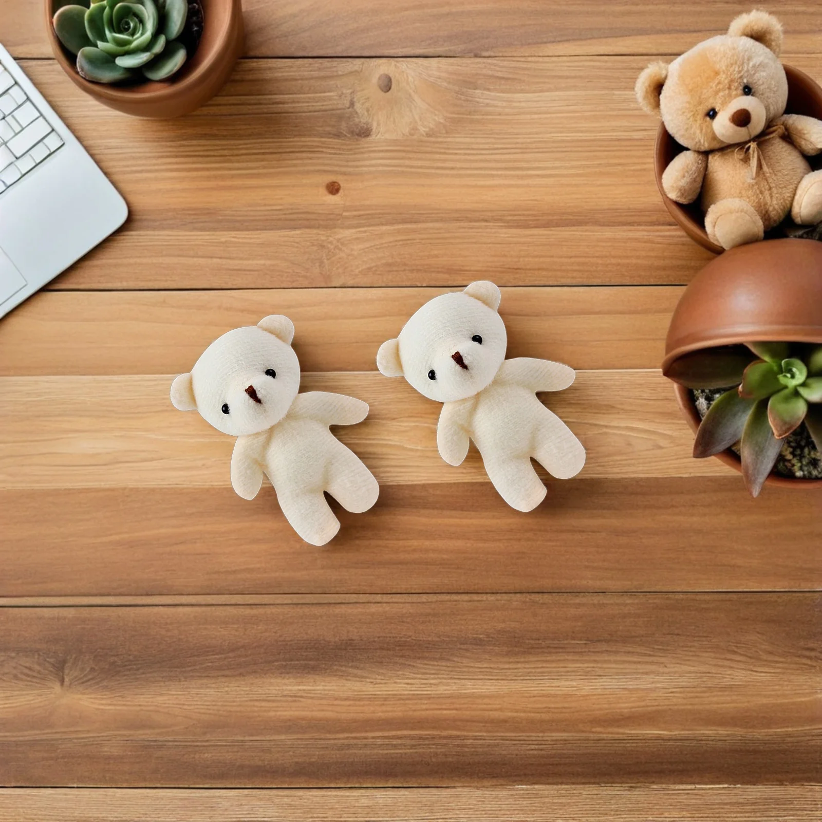 20 pçs adorável mini urso de pelúcia animal chaveiro pingente saco mochila pendurado encantos para presentes decoração ursos em massa animais de pelúcia