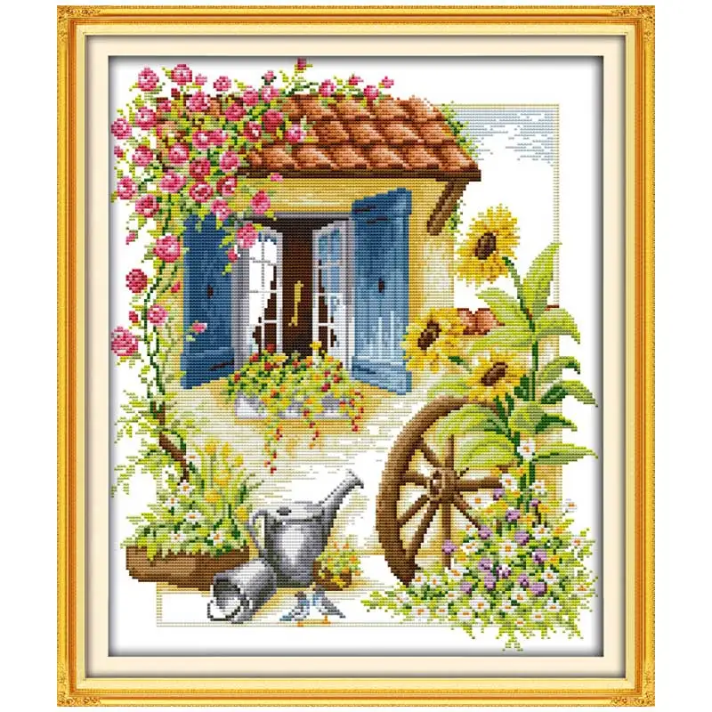 Little Float Scenery Patterns Counted Cross Stitch Set DIY 11CT 14CT 16CT HD Stamped DMC Cross-stitch Kit Embroidery Needlework