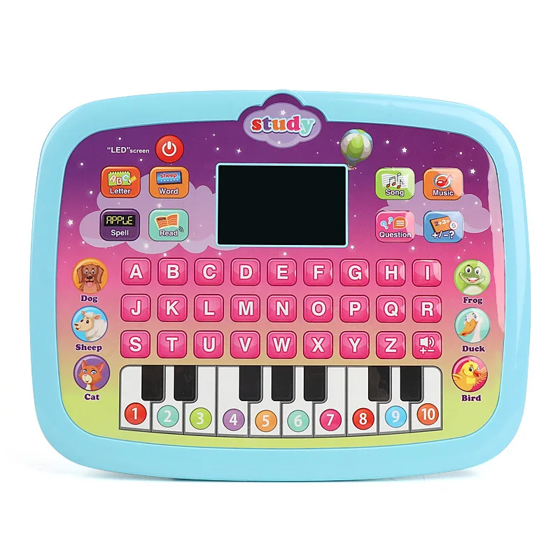 Kids Tablet Multifunctional English learning machine with LED Screen Early Development Interactive Electronic Toy for Boys Girls