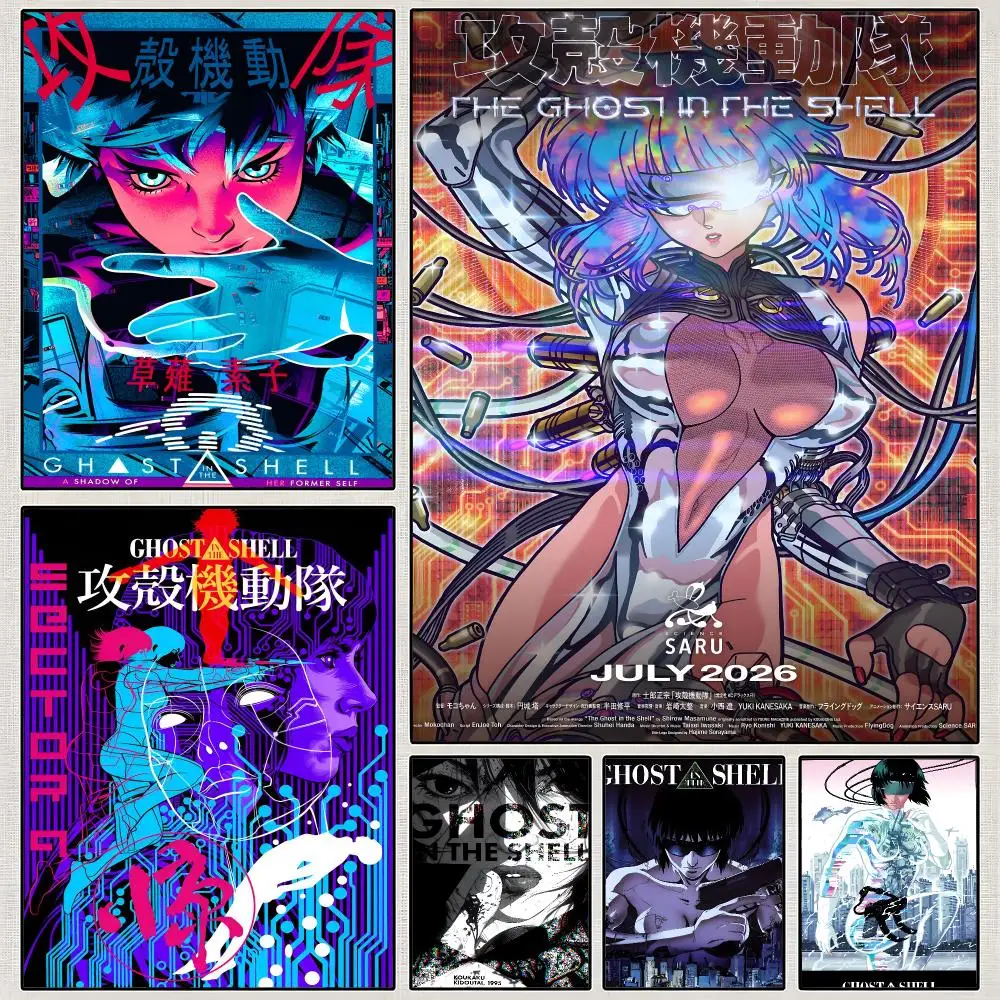 Anime Ghost In The Shell 2026 Cyberpunk Poster PP Wall Art Print Removable Water-Resistant Home Decor for Bedroom Apartment Gift