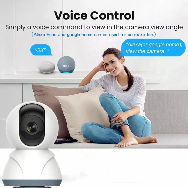 WiFi Indoor Camera, 2K, 360°  Pet Dog IP CCTV Camera with Phone App, 2-Way Talk, Night Vision, for Home Securi