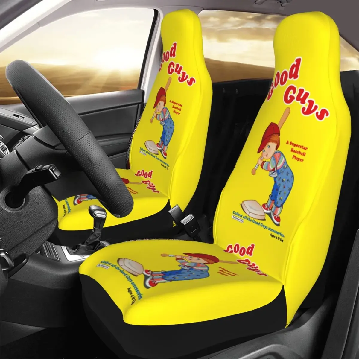 Good Guys Baseball Player Universal Auto Car Seat Covers Universal Fit for SUV Child's Play Chucky Seat Protector Cover 2 PCS