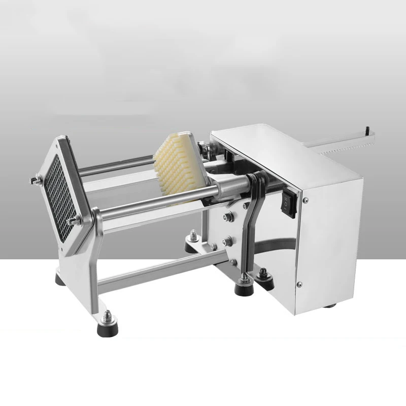 60W Electric French Fries Cutter Stainless Steel Potato Chips Cutting Making Machine Slicer Chipper With 0.6/0.9/1.3cm Knives