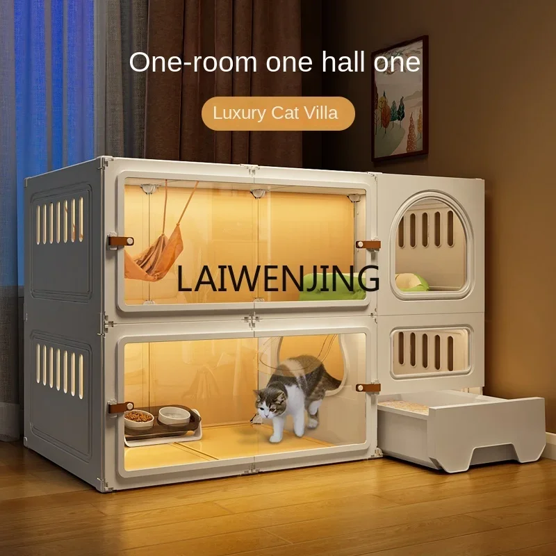 

HLZ cat villa with toilet integrated household cage house small cabinet cat house empty cage