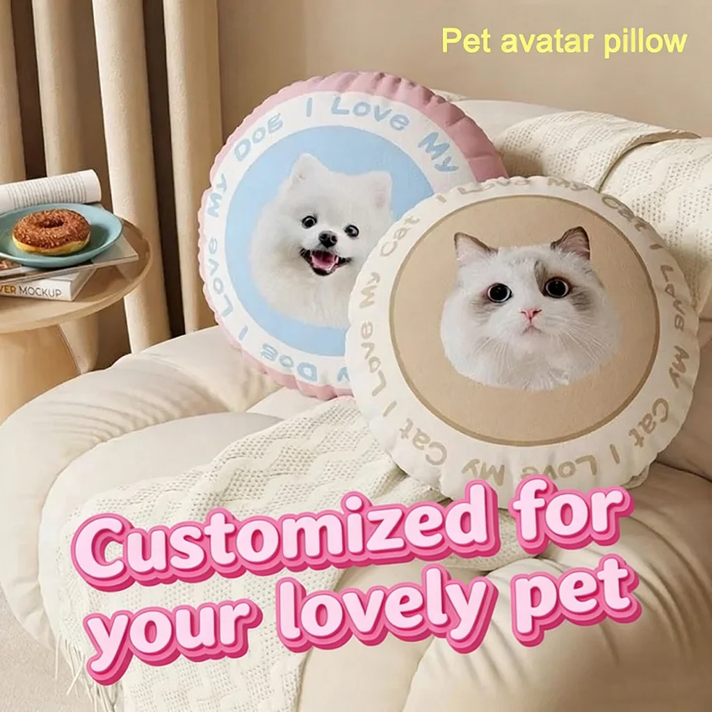 

Custom Round Pillow Pet Cat Animal cushion,Customized Dog Pillows,Personalized Animals Pillow,Pet Gift,Pet Lover Gift