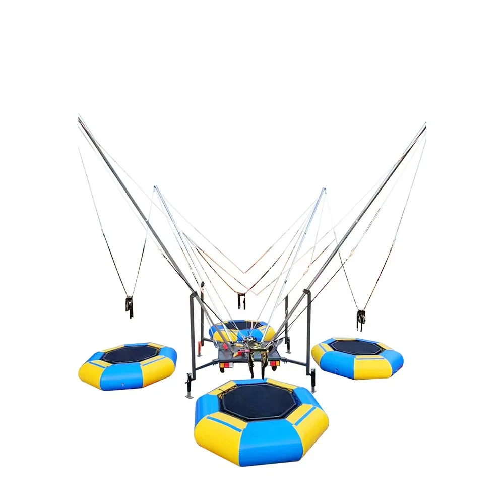 Premium European Bungee Jumping Four Person Inflatable Trampoline Game, Suitable for Indoor and Outdoor Entertainment