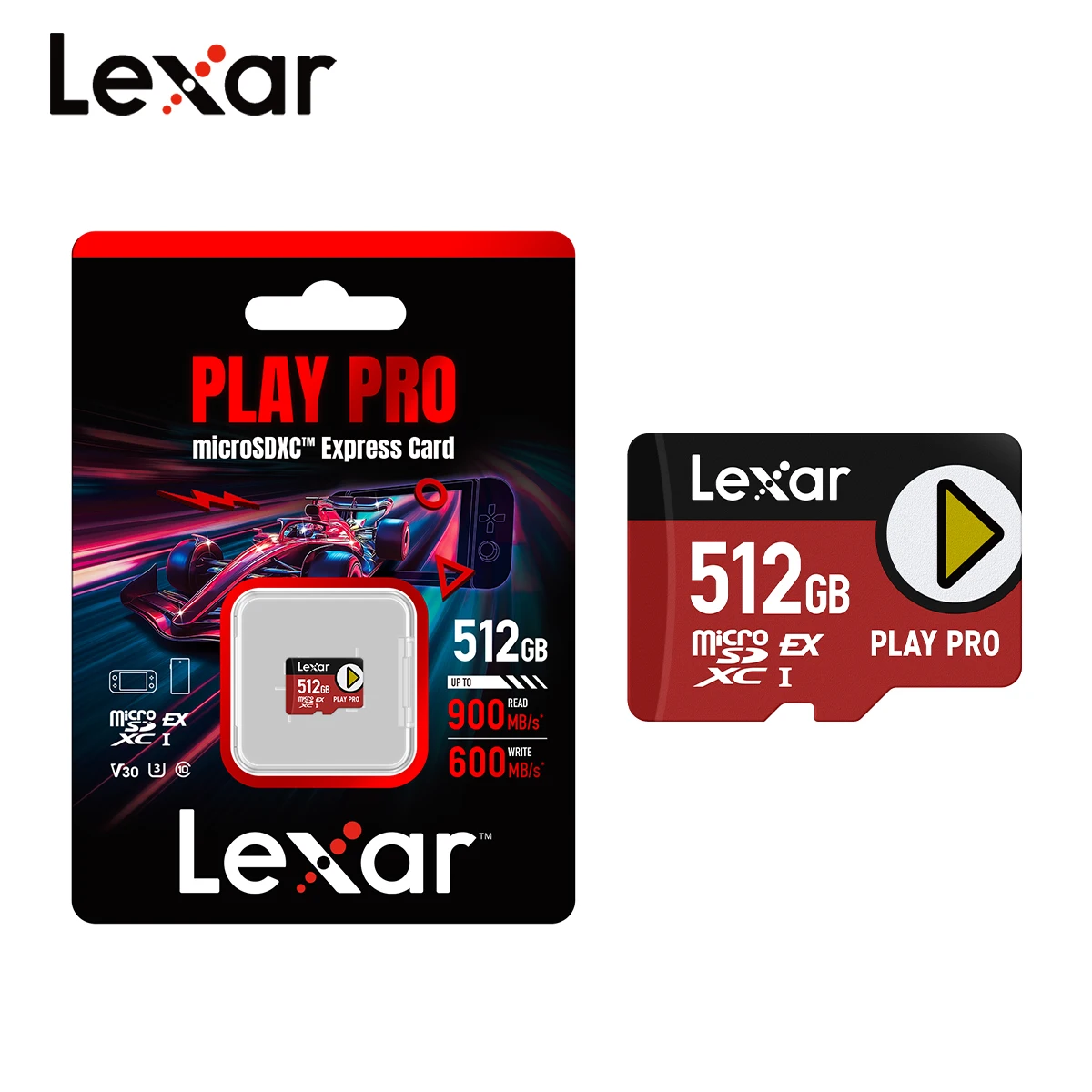 Lexar PLAY PRO microSDXC Express Card 256GB 512GB 1TB Max 900Mb/s 