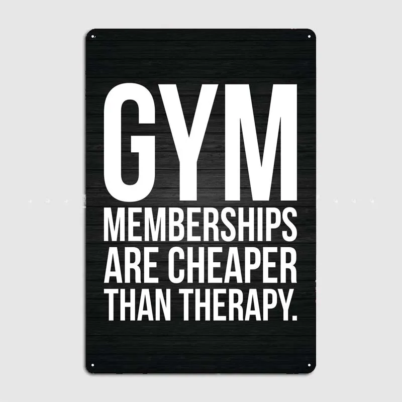 Gym Cheaper Than Therapy Modern Home Decoration Accessories Man Cave Poster Custom Metal Sign Decor for Room Retro Art Mural