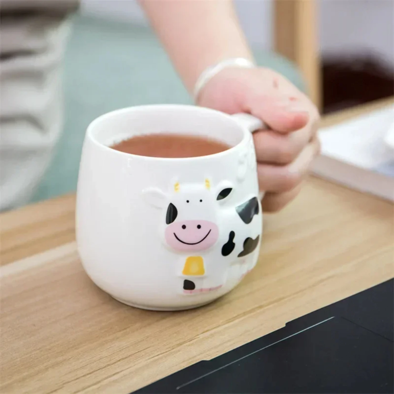 1pc Creative 3D Animal Mug Relief Cow Ceramic Mug Coffee Cups Teacup Juice Milk Tea Bottle Cute Animals Breakfast Cups  gift