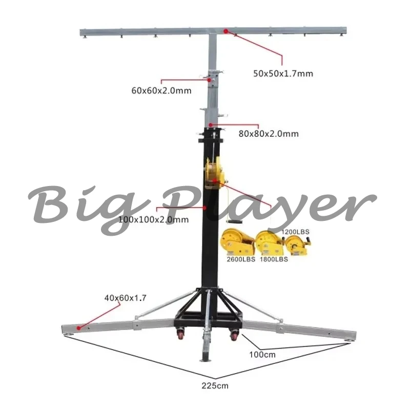 

Heavy steel 200kg Crank light stand Tripod Stand
