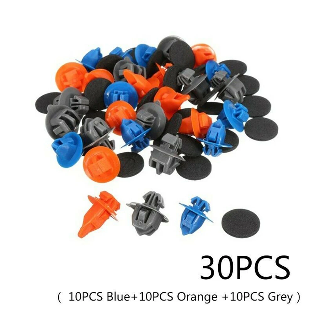 30Pcs Door Trim Panel Clip Set For Toyota For Prado 120 Series Including Dust Seal Washers And Multiple Clip Types