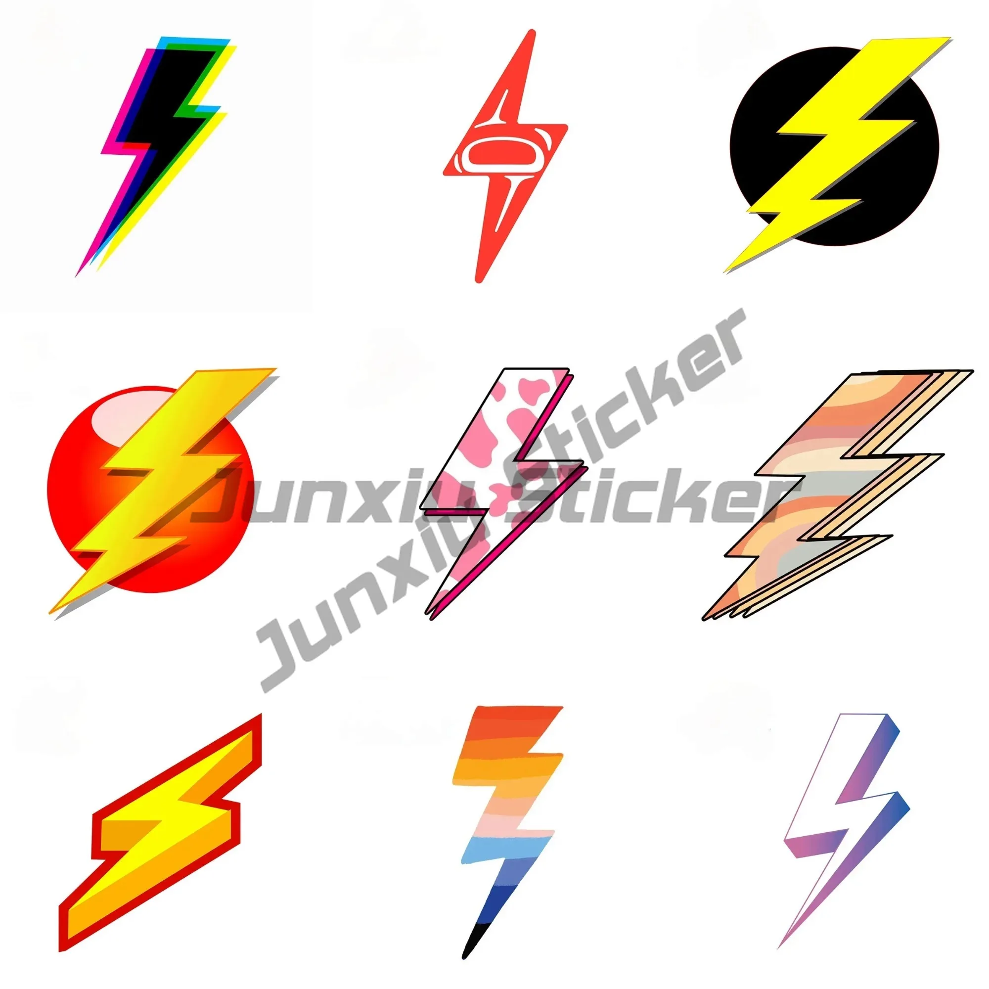 

New Design Lightning Fun Car Sticker Scratch Decoration DIY Graphic Decal Vinyl Material Fit VAN RV JDM Decorative Decal