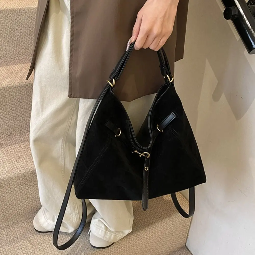 

Casual Large Capacity Suede Shoulder Bag Fashion Solid Color Hobo Bag Handbag Korean Style Tote Bag Streetwear
