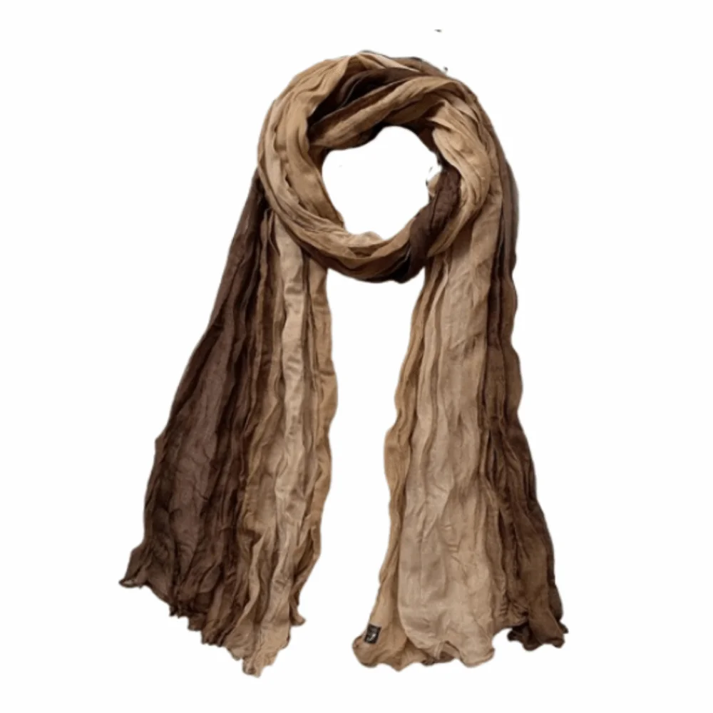 

Богемный женский длинный плиссированный шарф-платок с градиентной текстурой, теплый, ветрозащитный, легкий, с эффектом градиентного перехода цвета, бандана-шаль