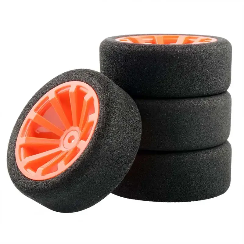 12mm Hex RC Racing Cars Accessories 4Pcs Set Racing Foam Tire Wheel Rim Set For HSP HPI 1/10 On-road RC Car