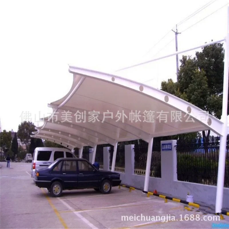 Steel film structure parking shed, car shed, tension film charging pile shed, community carport, sunshade fixed electric